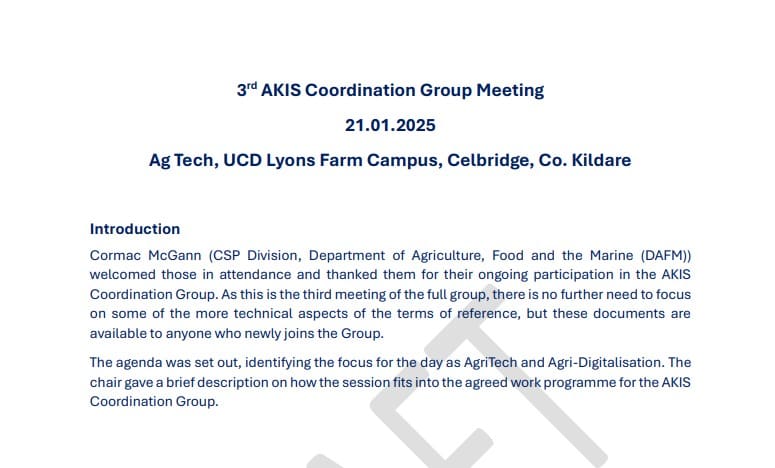 Report of Third Meeting of AKIS CG