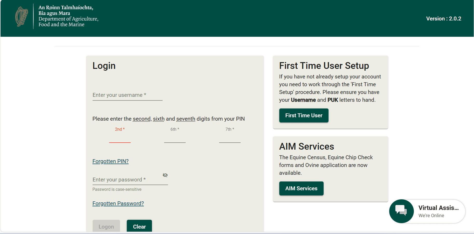 AgFood Portal Screenshot